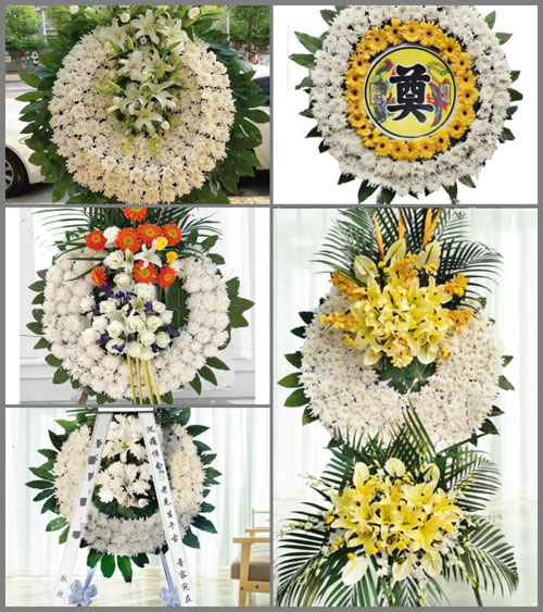 四川成都崇州市道明镇龙黄村花圈速递